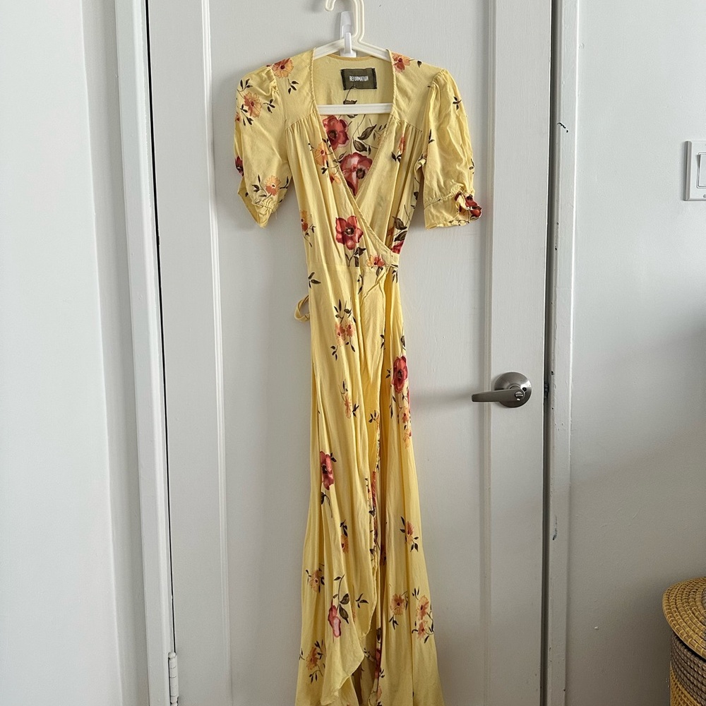 Reformation Yellow Floral Maxi Dress